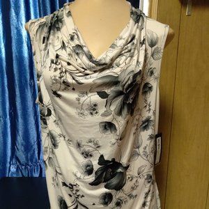 Worthington Top, Flower Blouse, Soft/Stretch